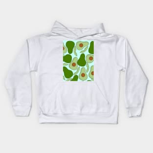 Avocado Pattern in Green Kids Hoodie